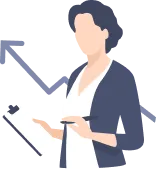 女性が資料を手に説明しています